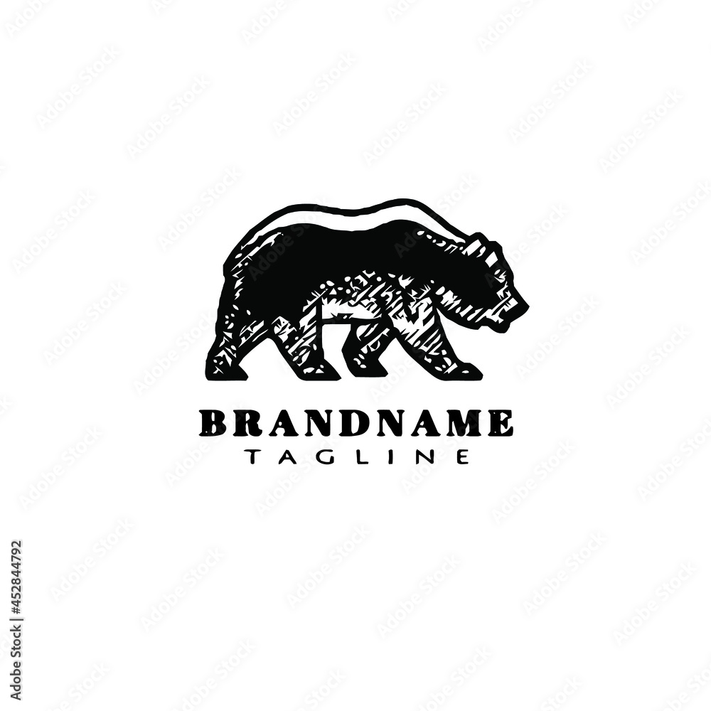 bear cartoon logo icon design template isolated vector illustration