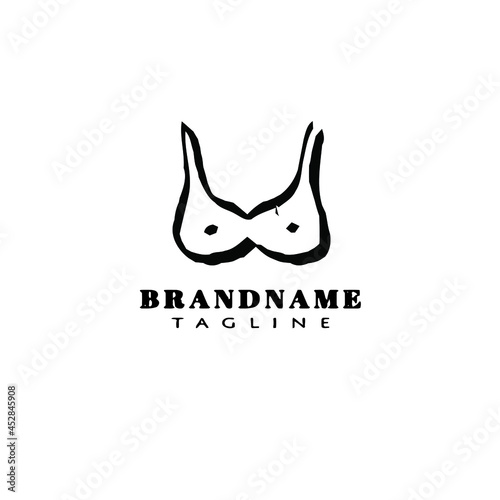 bustier logo cartoon icon design template black vector illustration