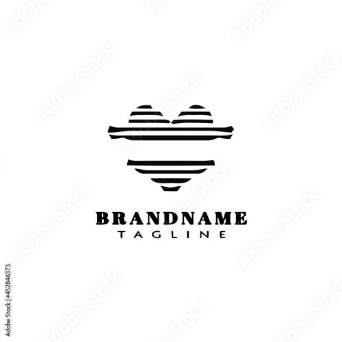 bikini logo cartoon icon design template black vector illustration
