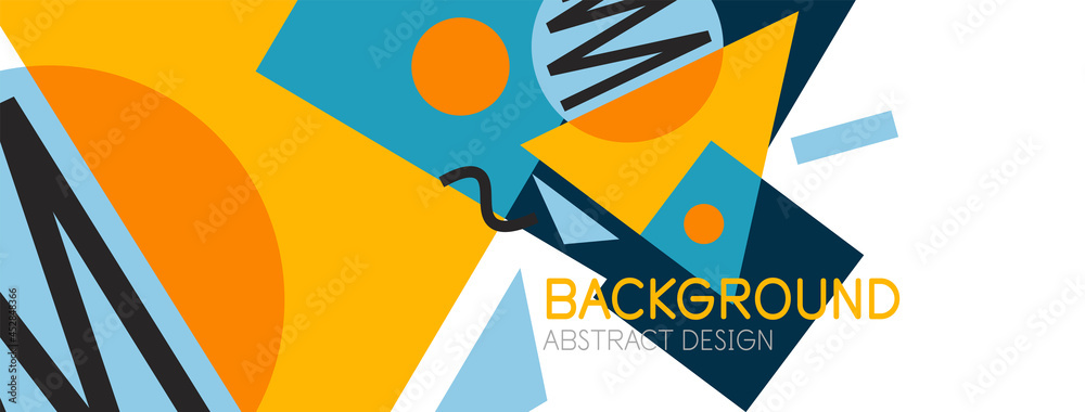 Abstract background. Blocks, lines, triangles, circles composition. Techno or business concept for wallpaper, banner, background, landing page Abstract background. Blocks, lines, triangles, circles composition. Techno or business concept for wallpaper, banner, background, landing page