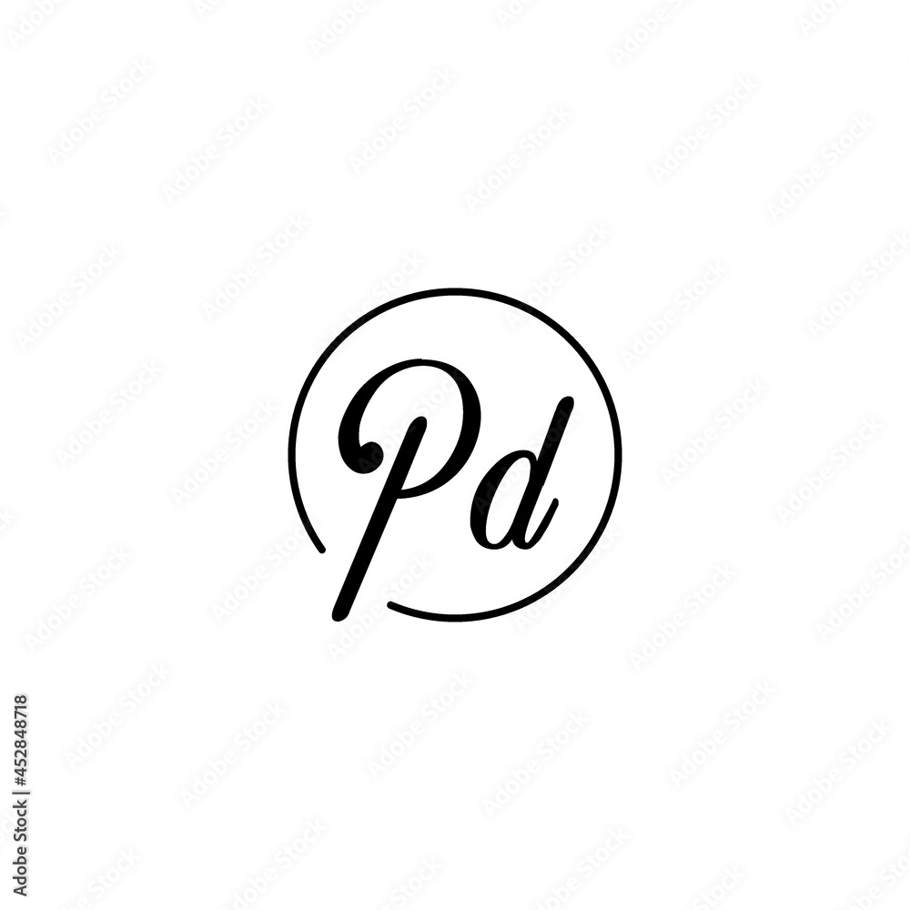 PD circle initial logo best for beauty and fashion in bold feminine ...