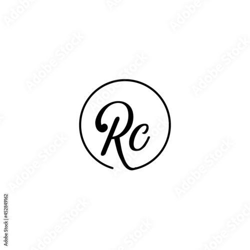 RC circle initial logo best for beauty and fashion in bold feminine concept