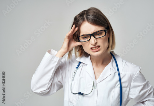 doctor in medical uniform isolated background