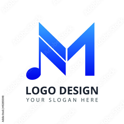 Free Download M Letter Music Modern Logo Design - GFXLoad