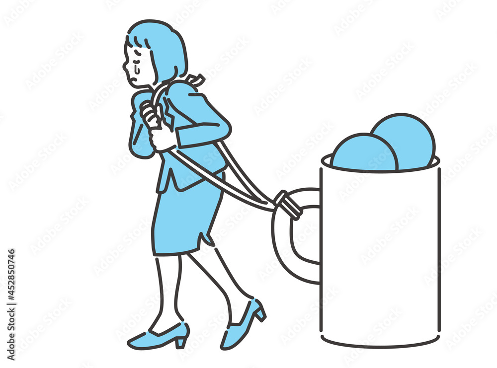 失敗を引きずるイメージ ビジネスイラスト Stock Illustration Adobe Stock