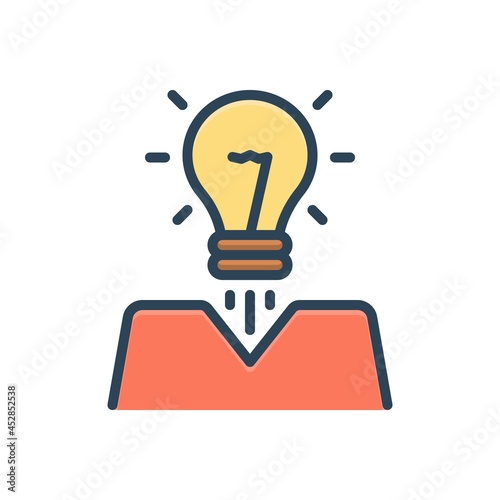 Color illustration icon for creation