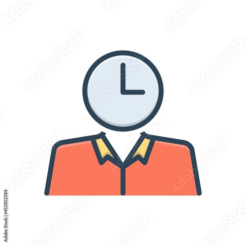 Color illustration icon for duty