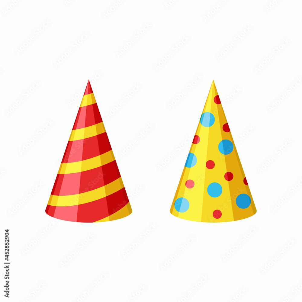 vector party hat isolated on white background. vector party hat isolated on white background.