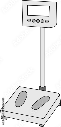 アナログの体重計のイラスト素材