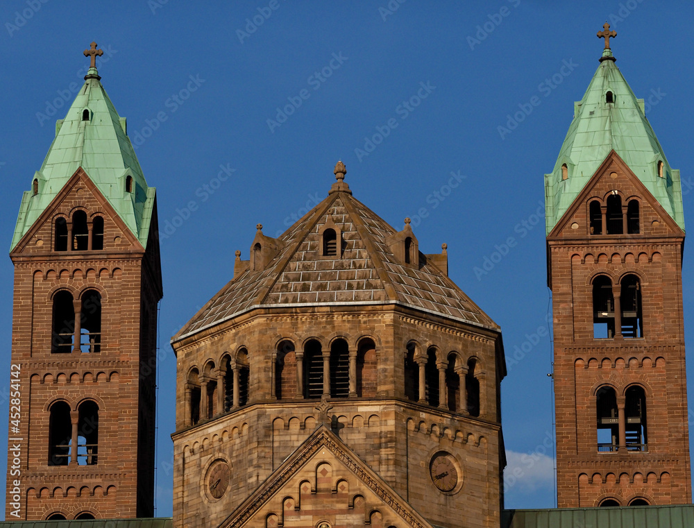 towers of the cathedral of Speyer in Rhineland Palatine