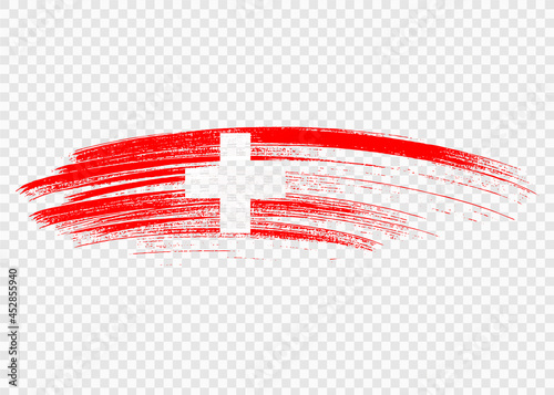 Switzerland  flag with brush paint textured isolated  on png or transparent background,Symbol of Switzerland,template for banner,promote, design,vector,top gold medal winner sport country