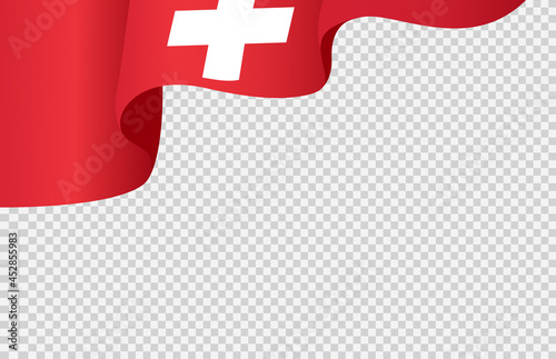 Waving flag of  Switzerland  isolated  on png or transparent  background,Symbol  Switzerland,template for banner,card,advertising ,promote, vector illustration top gold medal sport winner country