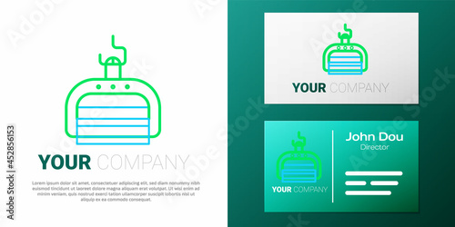 Line Ski lift icon isolated on white background. Colorful outline concept. Vector