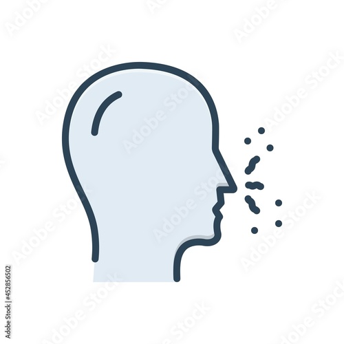 Color illustration icon for smell odor