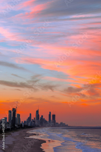Gold Coast cityscape at sunset, view from Miami