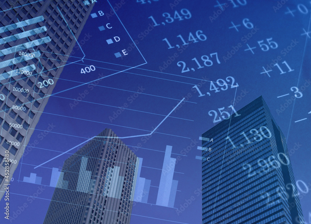 Obraz premium ビジネスコンセプト ファイナンシャルグラフ