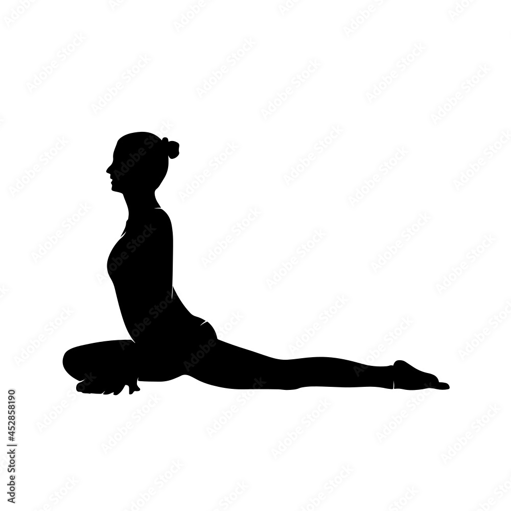 Pidgeon Pose Yoga Figure Silhouette