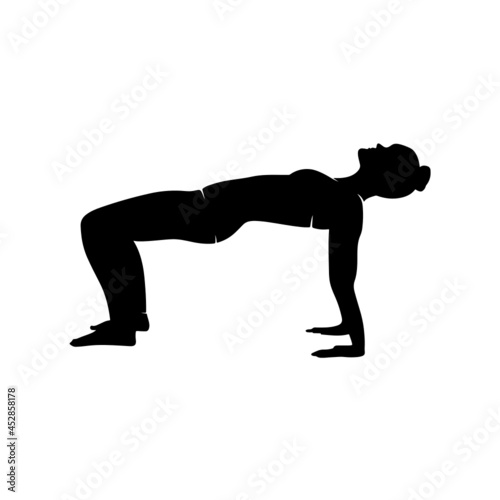 Reverse Table Top Pose Yoga Figure Silhouette