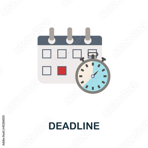 Deadline icon. Flat sign element from time management collection. Creative Deadline icon for web design, templates, infographics and more