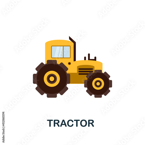 Tractor icon. Flat sign element from transport collection. Creative Tractor icon for web design, templates, infographics and more