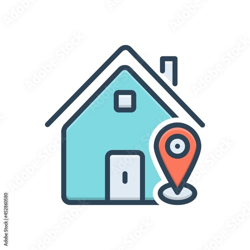 Color illustration icon for existence