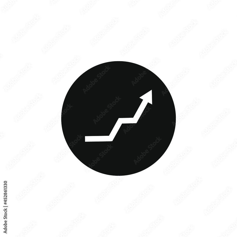 graph arrow rising inside circle graph arrow rising inside circle