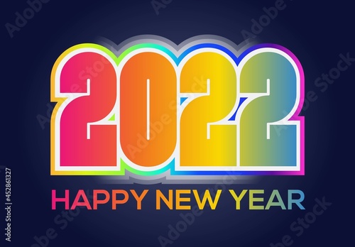 
happy new year 2022.Happy new year 20212festive background. Decorative elements for party invitation.2022 A Happy New Year sign, congrats concept. Logotype in 3D style. Beautiful snowy backdrop.  photo