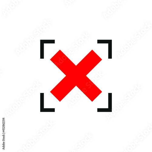 the letter X in a truncated box
