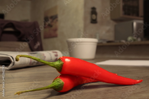 A spicy chilly highlighted using a color key effect. 