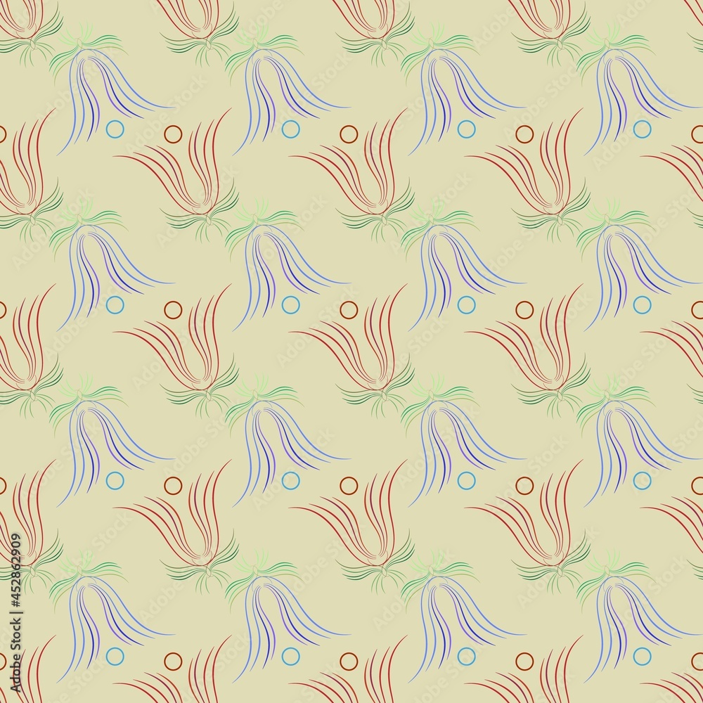 Diagonal pattern with pastel abstract color flower