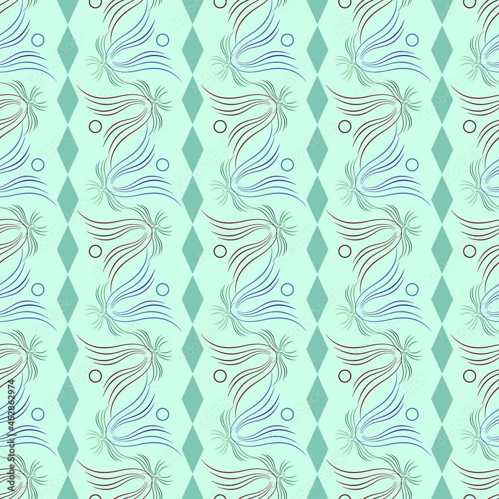 Vertical color pattern with pastel abstract flower