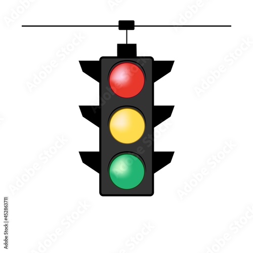 Stoplight. Icon traffic light on white background.
