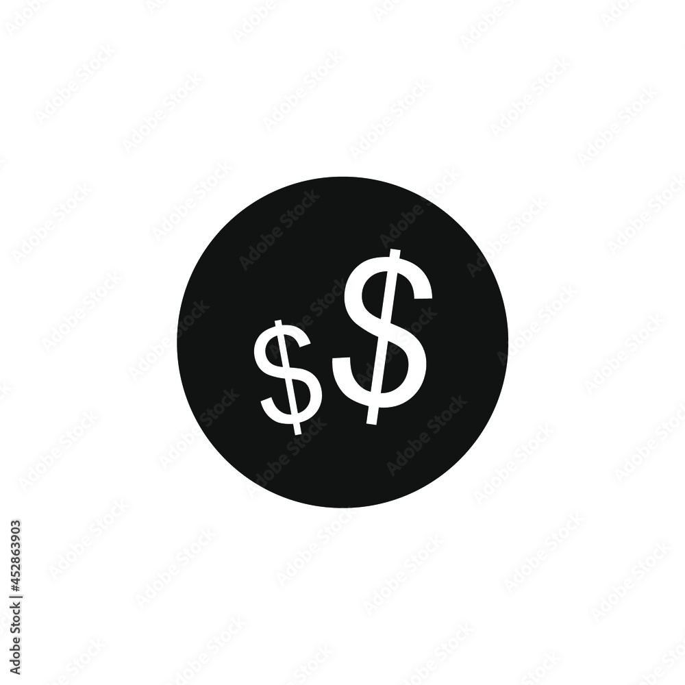 Obraz premium dollar icon inside a black circle
