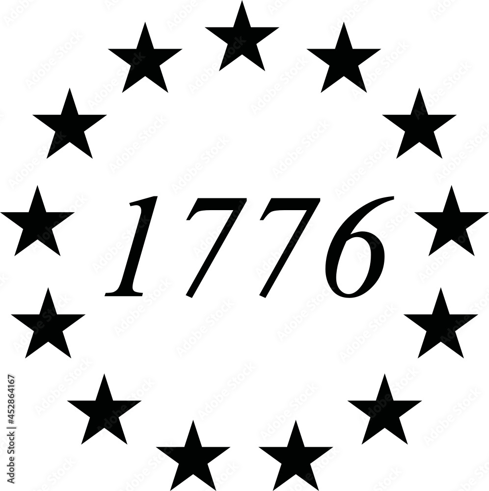 Vecteur Stock 13 Stars On Betsy Ross Flag 1776 Svg Vector Cut File For 
