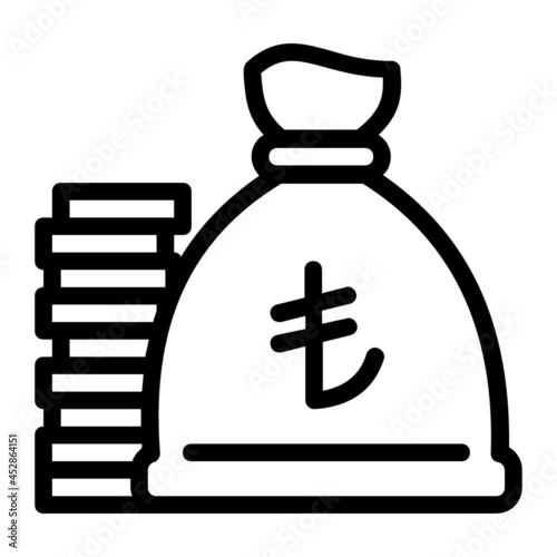 Turkish Lira Money Sack Icon