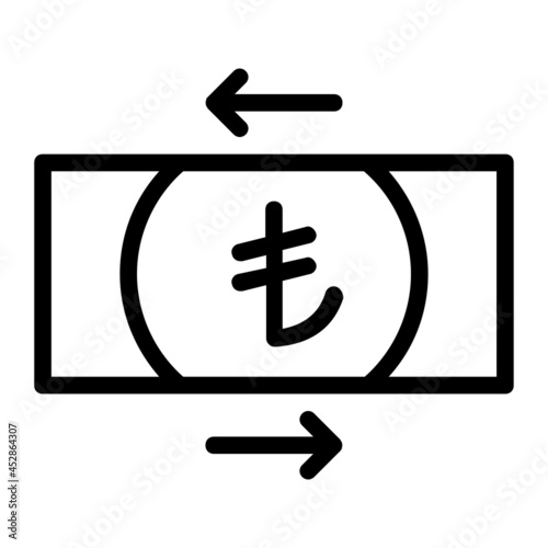 Turkish Lira Money In and Out Transaction Icon