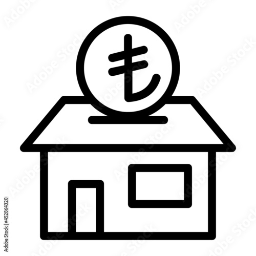 Saving Turkish Lira Money for House Icon