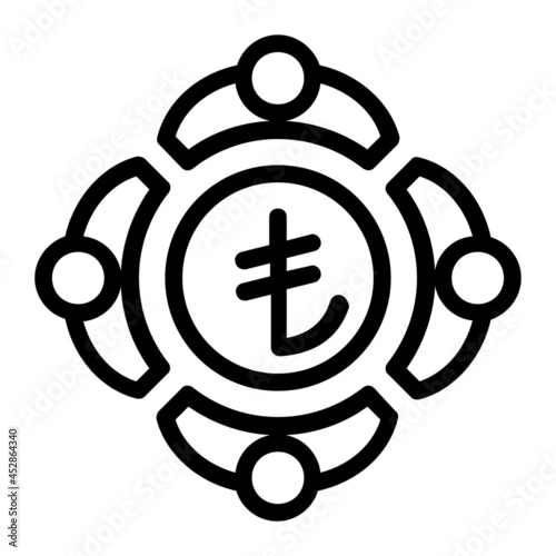 Crowdfund in Turkish Lira Money Icon