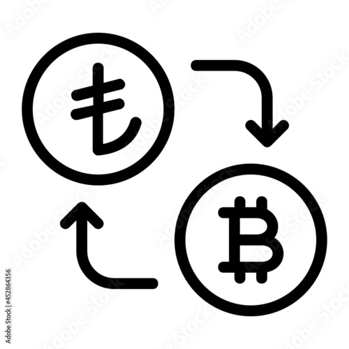 Turkish Lira Exchange to Cyptocurrency Icon