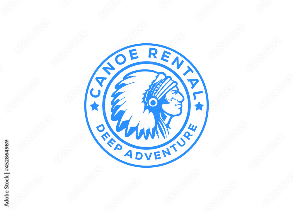Canoe Rental Logo or Icon Design Vector Image Template Canoe Rental Logo or Icon Design Vector Image Template