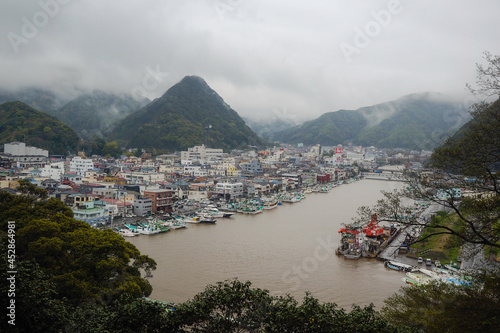 View on the quiet city of Shimoda, Izu Peninsula, Japan