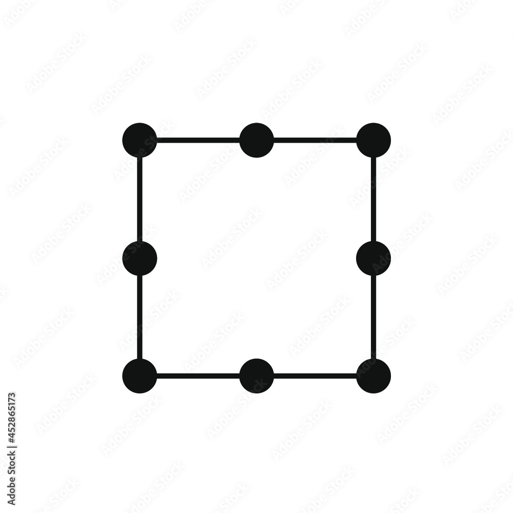 draw a square with small circles on all sides draw a square with small circles on all sides