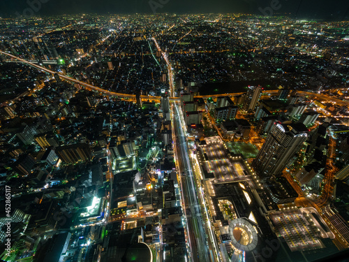 Big city life. Osaka at night, Japan