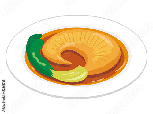 フカヒレの姿煮　Shark fin soup vector illustration