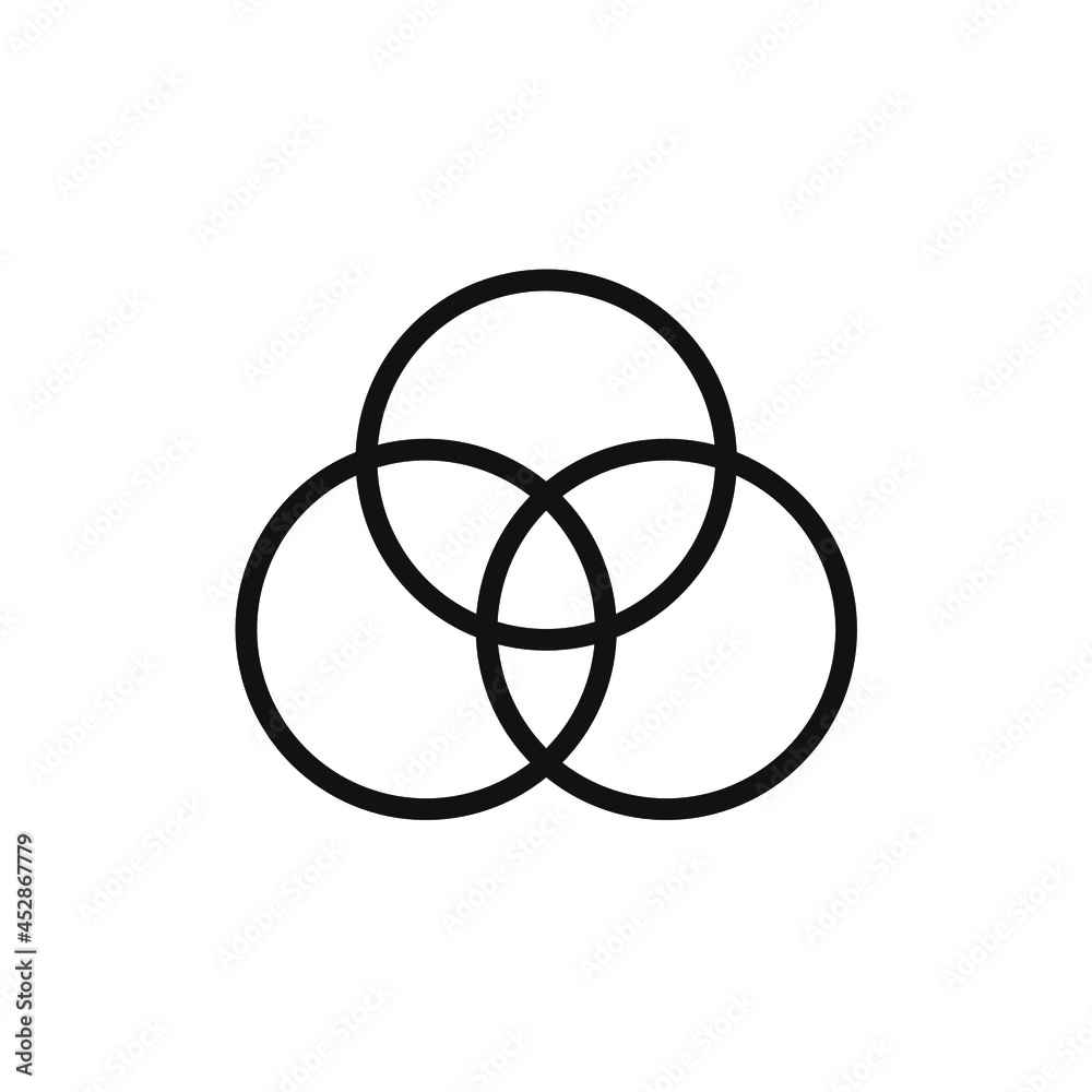 vector of three interlocking circles vector of three interlocking circles