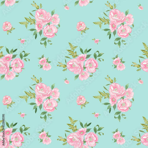 seamless floral pattern watercolor handmade