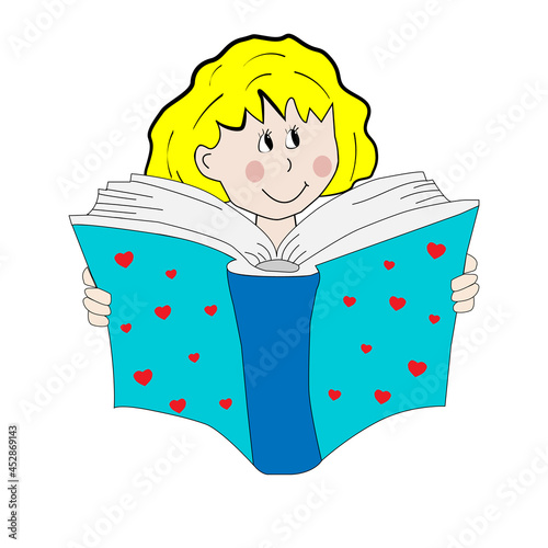 Niña leyendo un libro.