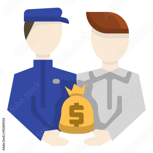 corruption flat icon