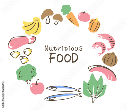 illustration of food in supermarket