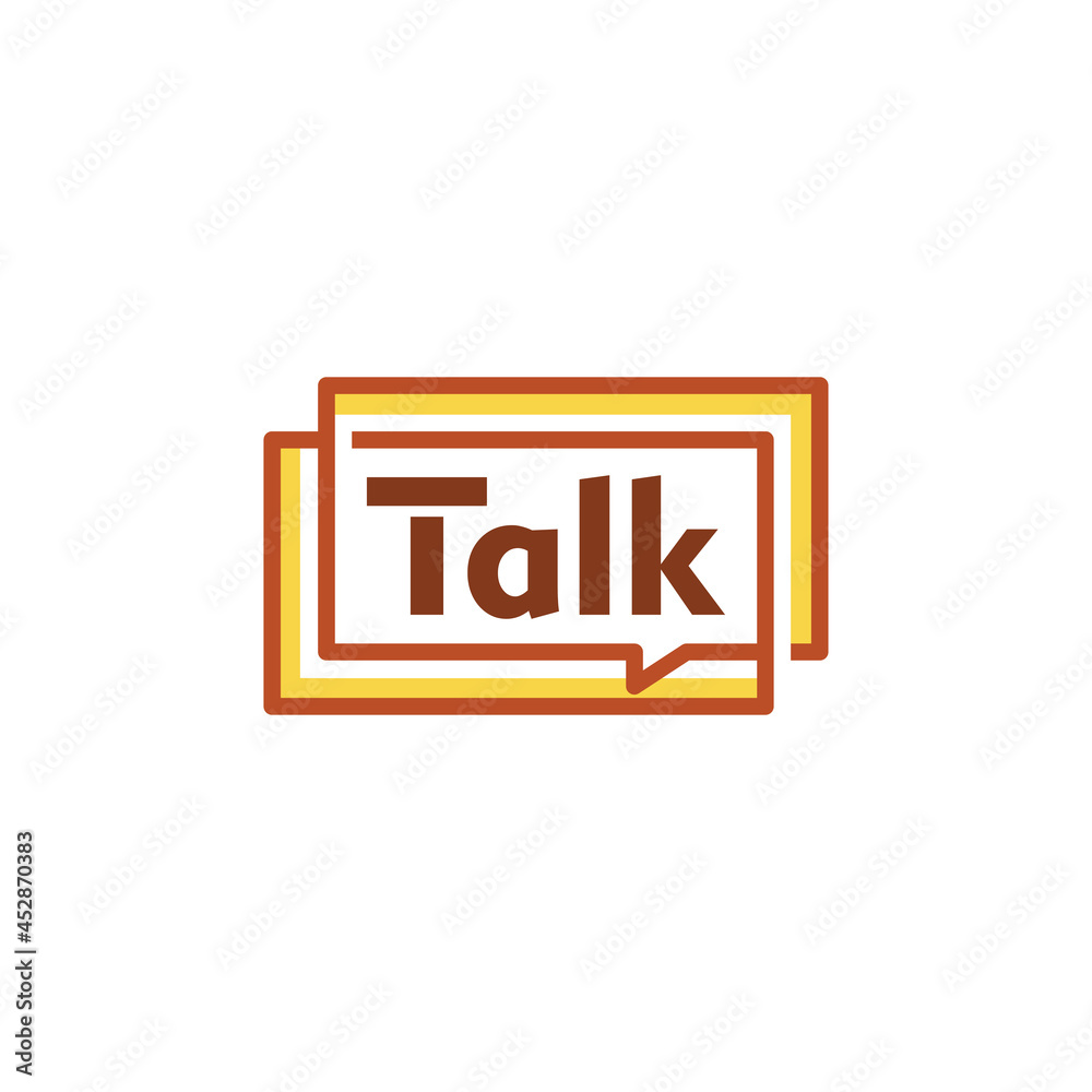 Talk lettering with bubble logo. chat icon vector logotype Talk lettering with bubble logo. chat icon vector logotype
